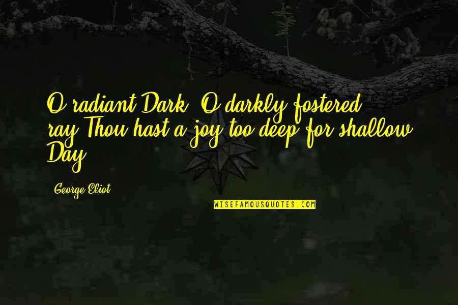Davidsons Quotes By George Eliot: O radiant Dark! O darkly fostered ray!Thou hast