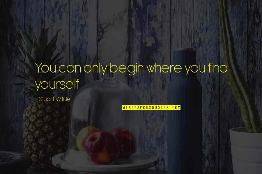 Davoodi Puya Quotes By Stuart Wilde: You can only begin where you find yourself Davoodi Puya Quotes By Stuart Wilde: You can only begin where you find yourself