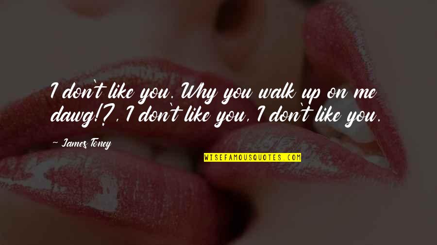 Dawg Quotes By James Toney: I don't like you. Why you walk up