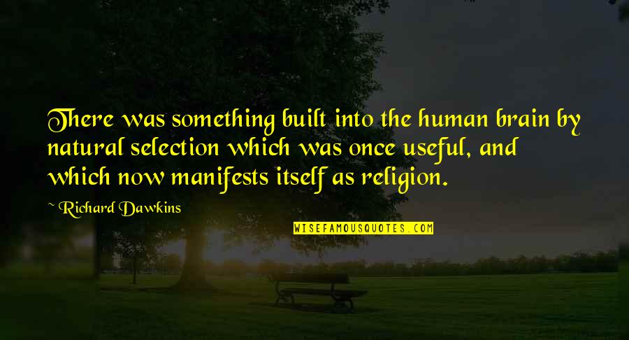Dawkins Evolution Quotes By Richard Dawkins: There was something built into the human brain Dawkins Evolution Quotes By Richard Dawkins: There was something built into the human brain