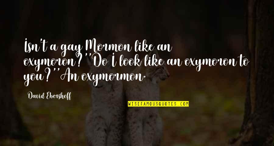 Dawley Farm Quotes By David Ebershoff: Isn't a gay Mormon like an oxymoron?''Do I
