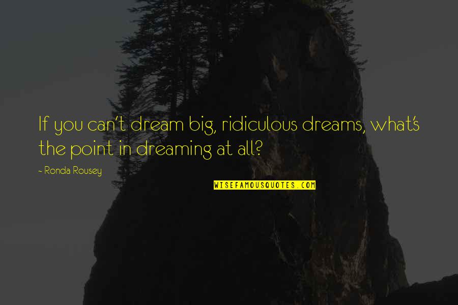 Dawley Farm Quotes By Ronda Rousey: If you can't dream big, ridiculous dreams, what's