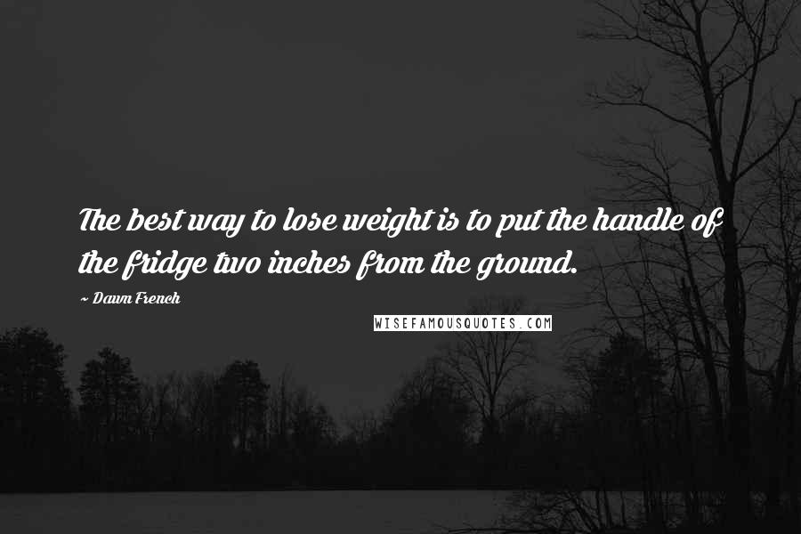 Dawn French quotes: The best way to lose weight is to put the handle of the fridge two inches from the ground.