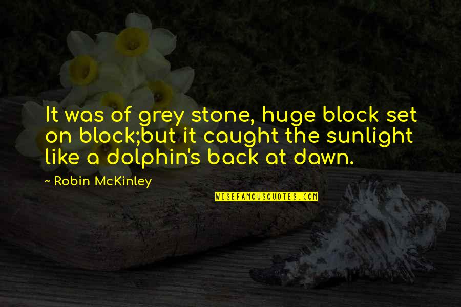 Dawn S Quotes By Robin McKinley: It was of grey stone, huge block set Dawn S Quotes By Robin McKinley: It was of grey stone, huge block set