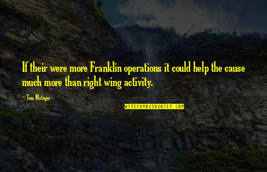 Dawnthan Quotes By Tom Metzger: If their were more Franklin operations it could Dawnthan Quotes By Tom Metzger: If their were more Franklin operations it could