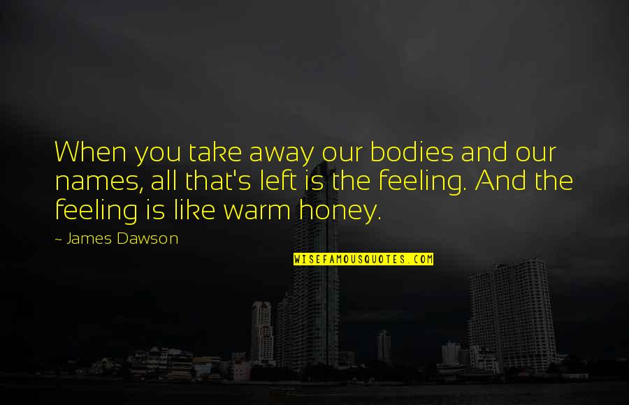 Dawson's Quotes By James Dawson: When you take away our bodies and our Dawson's Quotes By James Dawson: When you take away our bodies and our