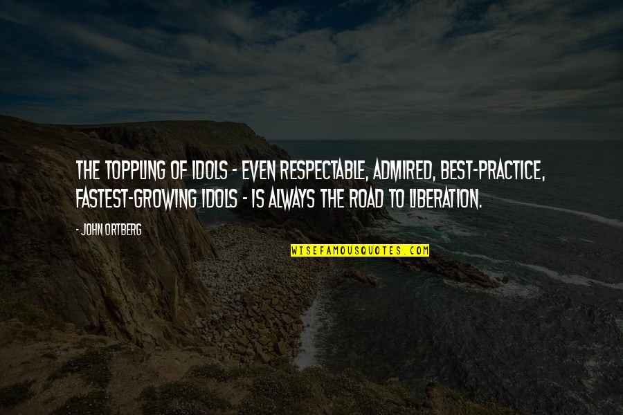 Daxton Fulton Quotes By John Ortberg: The toppling of idols - even respectable, admired, Daxton Fulton Quotes By John Ortberg: The toppling of idols - even respectable, admired,