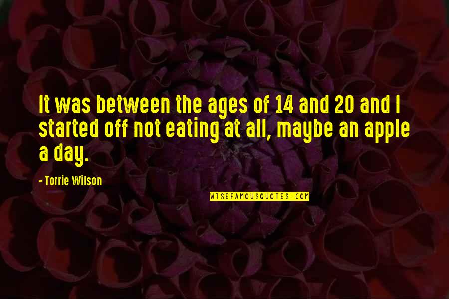 Day 20 Quotes By Torrie Wilson: It was between the ages of 14 and Day 20 Quotes By Torrie Wilson: It was between the ages of 14 and