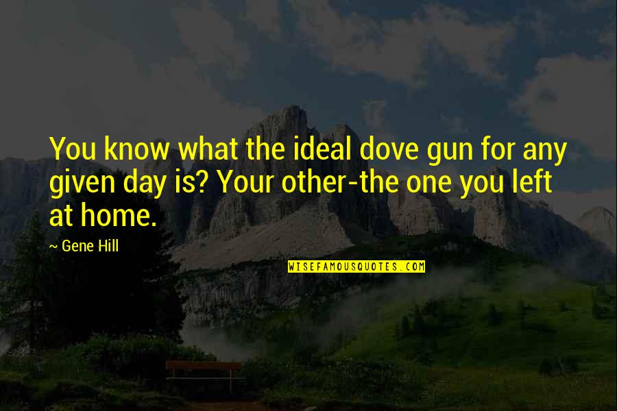 Day At Home Quotes By Gene Hill: You know what the ideal dove gun for