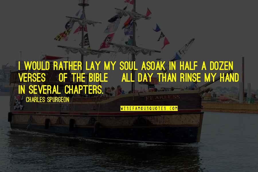 Day Bible Quotes By Charles Spurgeon: I would rather lay my soul asoak in
