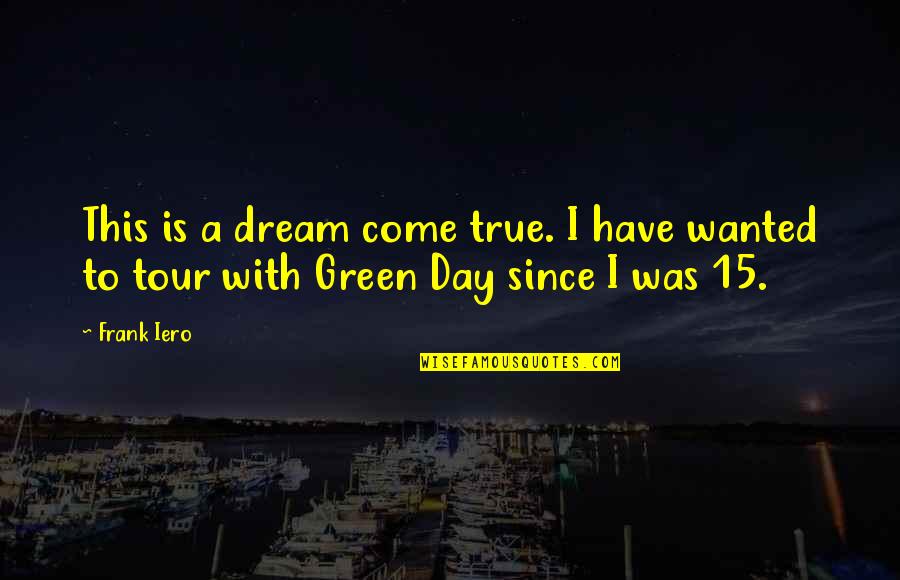 Day Dreams Quotes By Frank Iero: This is a dream come true. I have