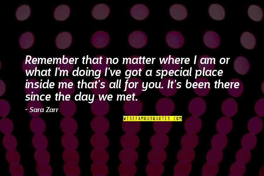Day I Met You Quotes By Sara Zarr: Remember that no matter where I am or