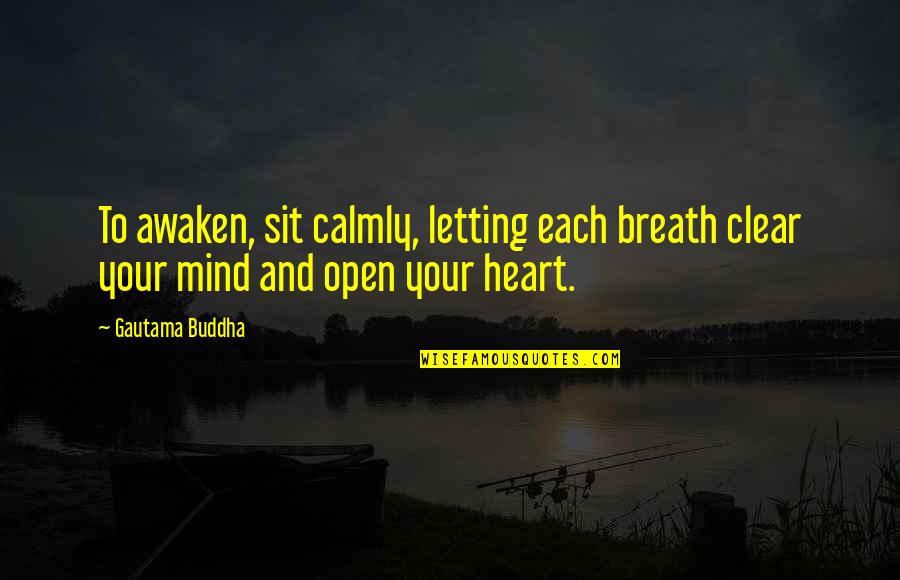 Day In Court Quotes By Gautama Buddha: To awaken, sit calmly, letting each breath clear