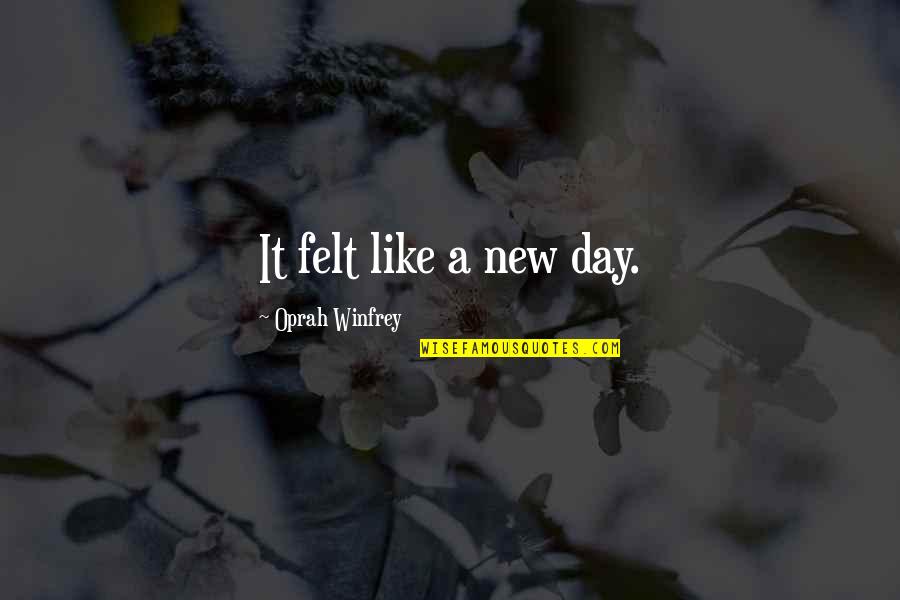 Day Like Quotes By Oprah Winfrey: It felt like a new day.