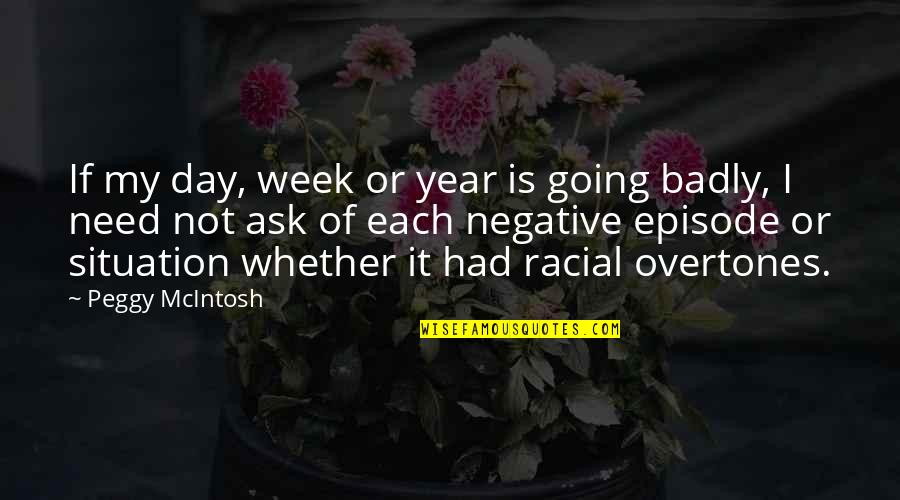 Day Of Week Quotes By Peggy McIntosh: If my day, week or year is going