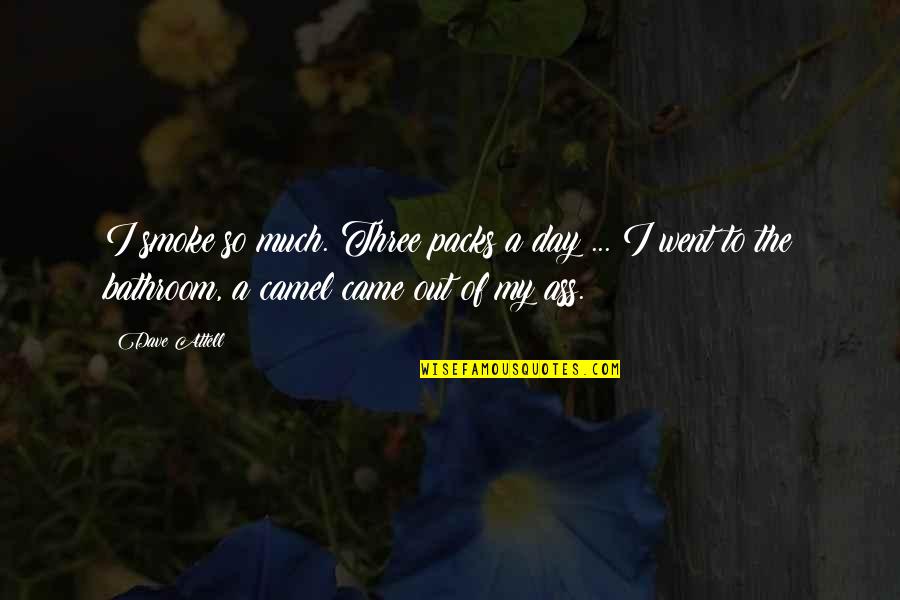 Day Out Quotes By Dave Attell: I smoke so much. Three packs a day Day Out Quotes By Dave Attell: I smoke so much. Three packs a day