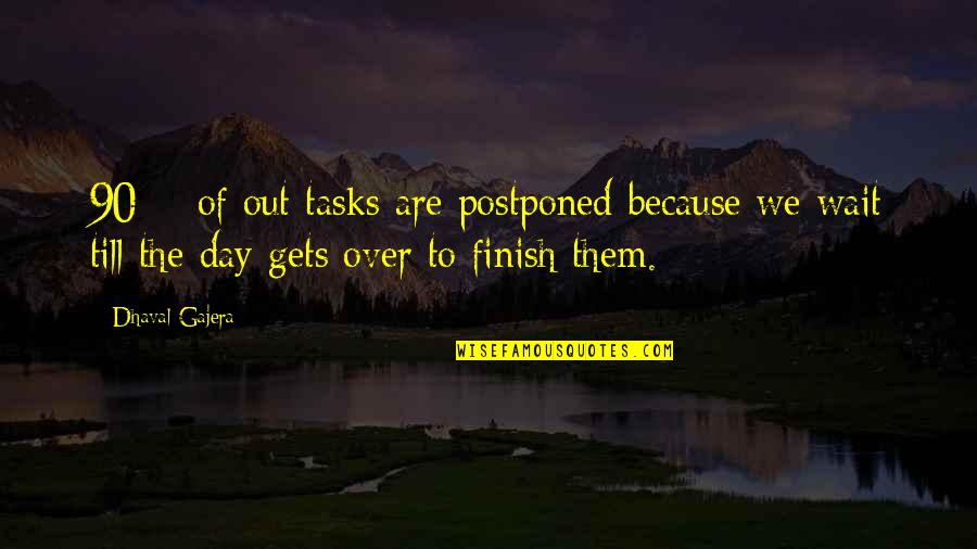 Day Over Quotes By Dhaval Gajera: 90% of out tasks are postponed because we