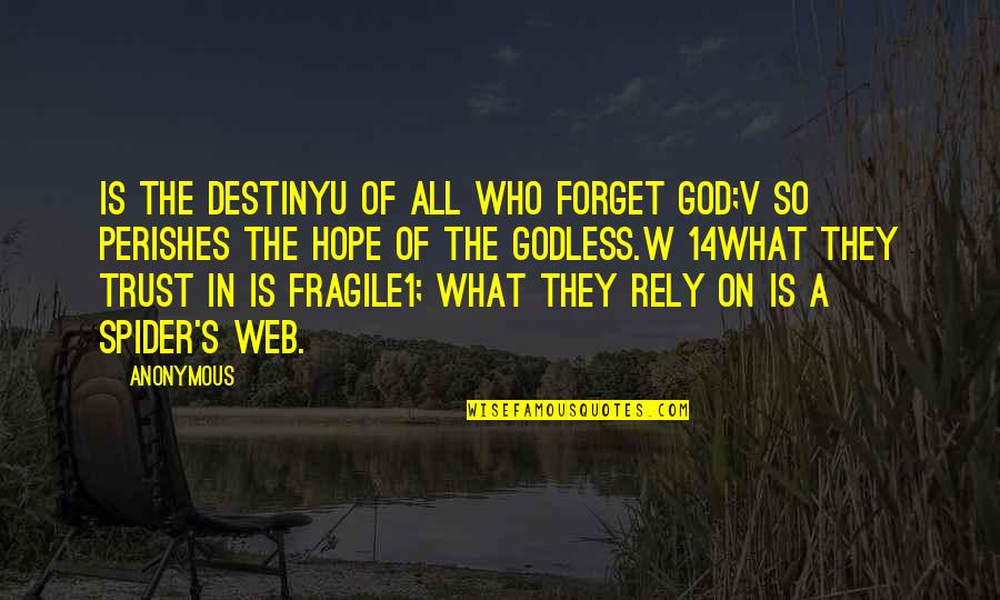 Day Spent Well Quotes By Anonymous: Is the destinyu of all who forget God;v