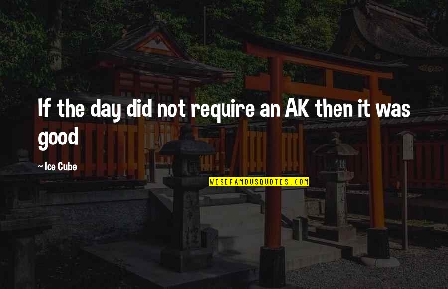 Day Was Good Quotes By Ice Cube: If the day did not require an AK