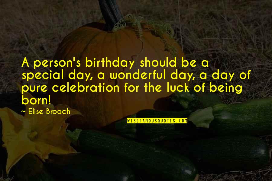 Day You Are Born Quotes By Elise Broach: A person's birthday should be a special day, Day You Are Born Quotes By Elise Broach: A person's birthday should be a special day,