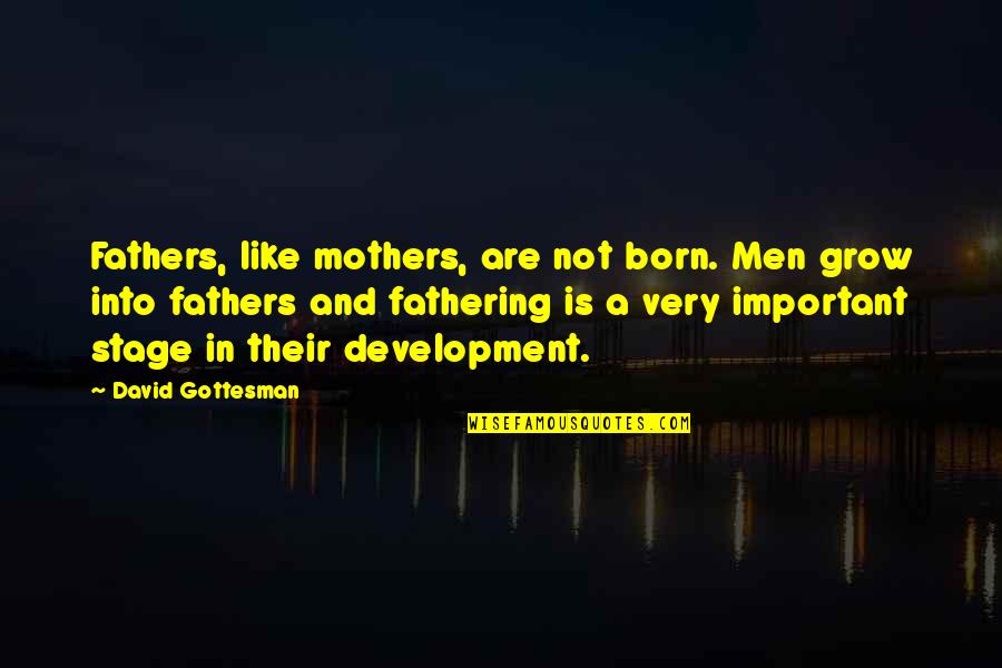 Day You Were Born Quotes By David Gottesman: Fathers, like mothers, are not born. Men grow