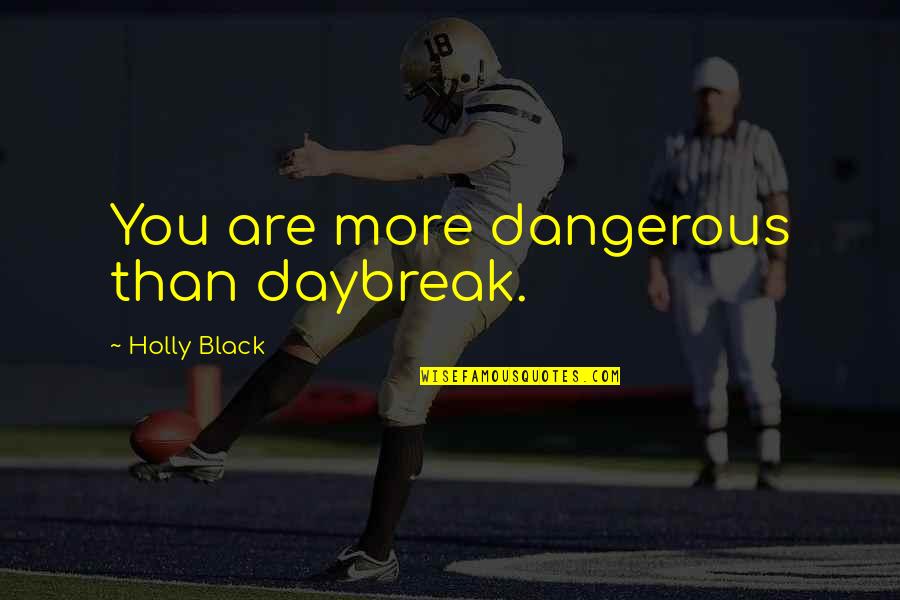 Daybreak Quotes By Holly Black: You are more dangerous than daybreak.