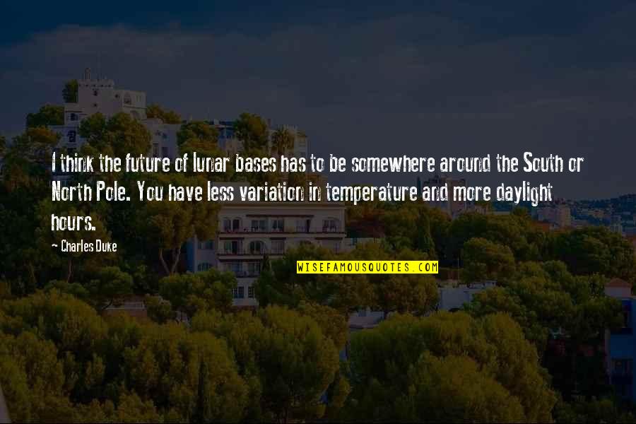 Daylight Quotes By Charles Duke: I think the future of lunar bases has