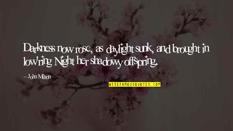 Daylight Quotes By John Milton: Darkness now rose, as daylight sunk, and brought