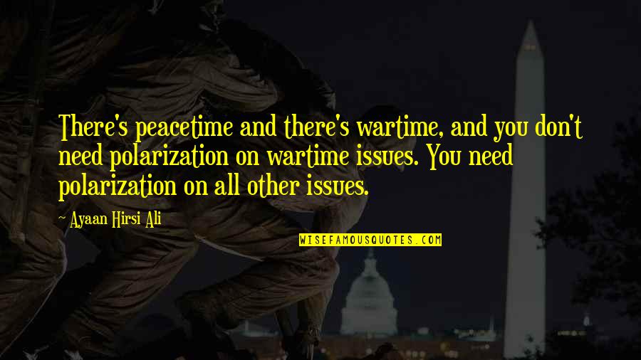 Days And Nights At Ypsilanti Quotes By Ayaan Hirsi Ali: There's peacetime and there's wartime, and you don't