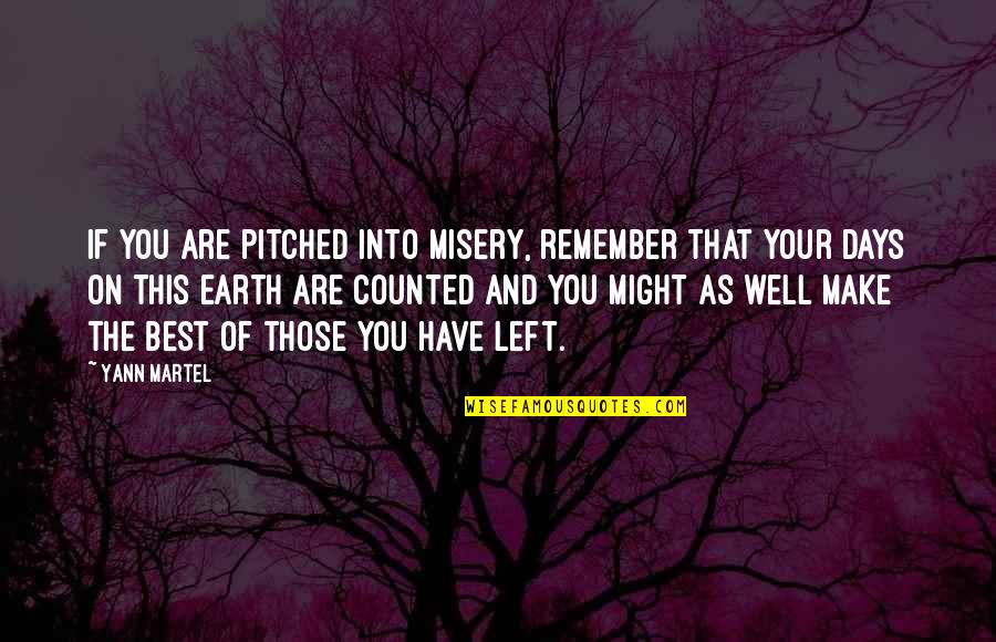 Days Are Counted Quotes By Yann Martel: If you are pitched into misery, remember that