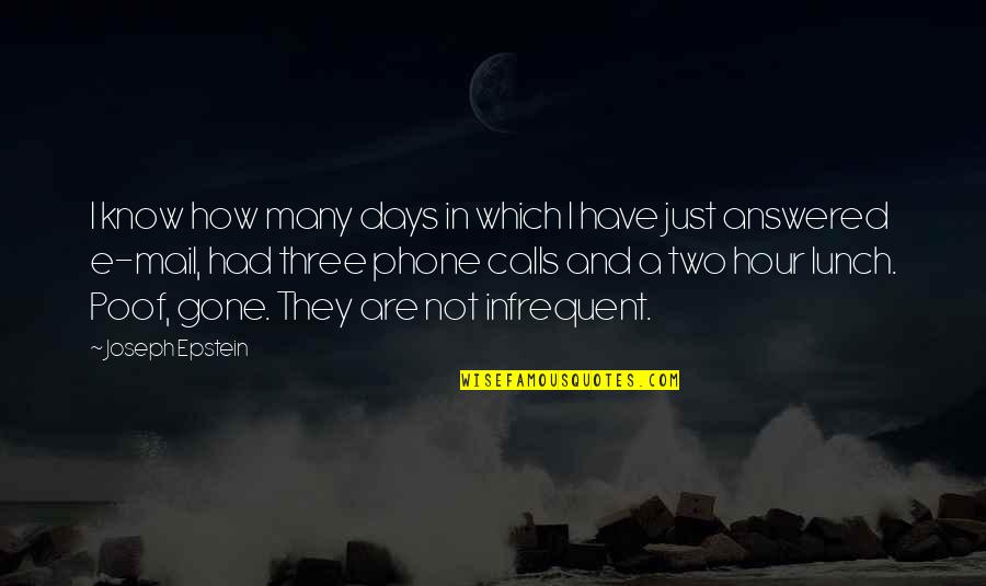 Days Are Gone Quotes By Joseph Epstein: I know how many days in which I