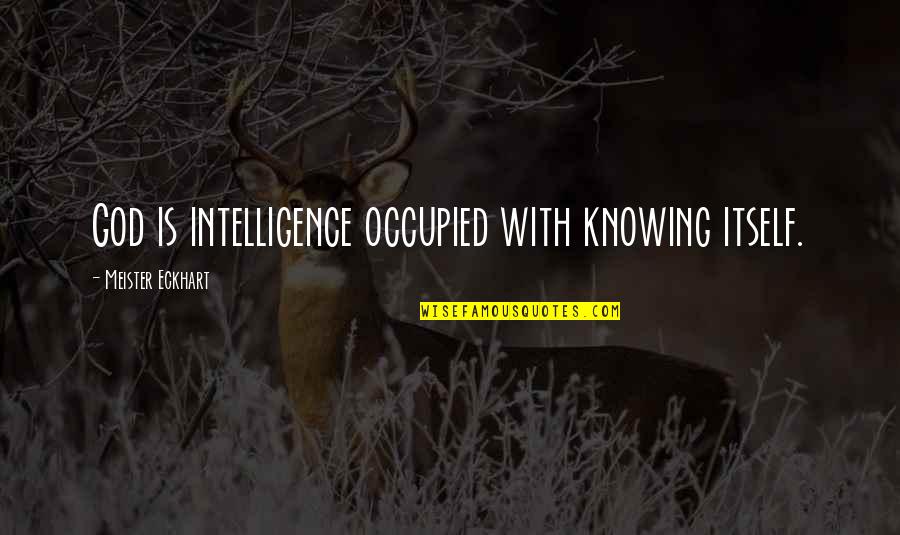 Days Go Slow Quotes By Meister Eckhart: God is intelligence occupied with knowing itself.