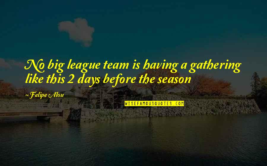 Days Like This Quotes By Felipe Alou: No big league team is having a gathering