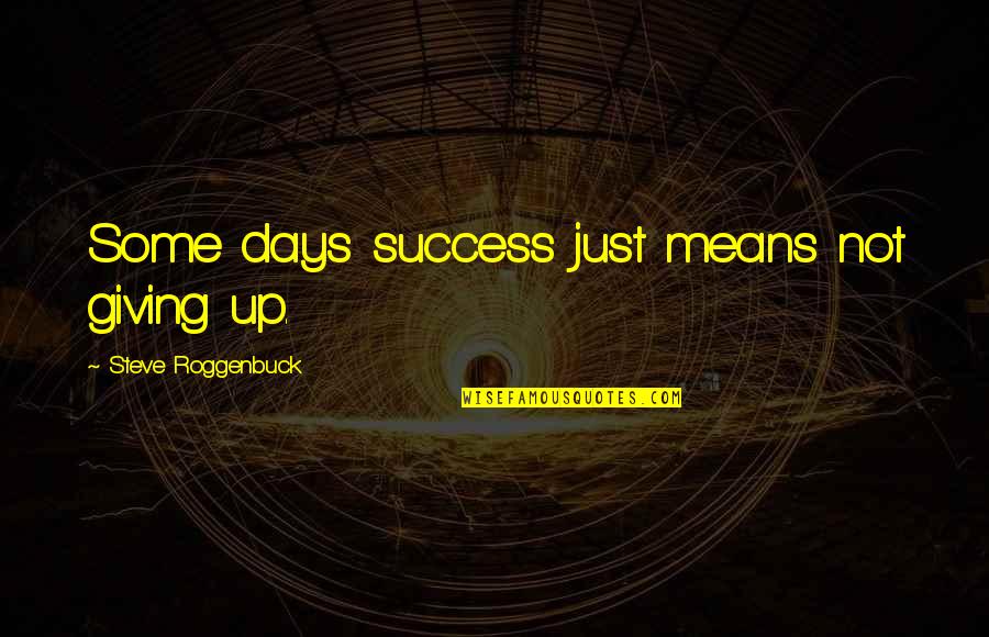 Days Means Quotes By Steve Roggenbuck: Some days success just means not giving up.