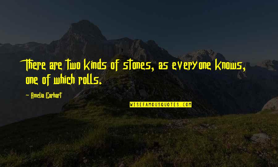 Days Of Thunder Rowdy Burns Quotes By Amelia Earhart: There are two kinds of stones, as everyone