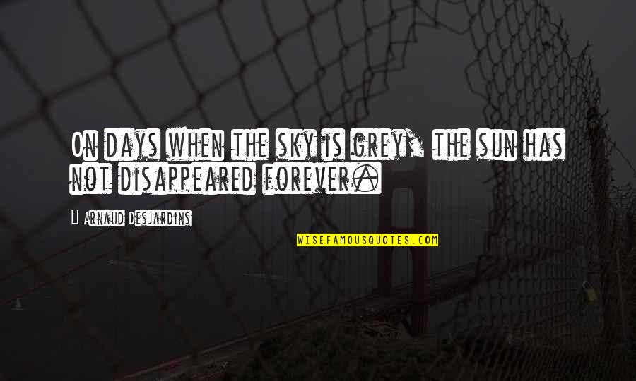 Days The Quotes By Arnaud Desjardins: On days when the sky is grey, the