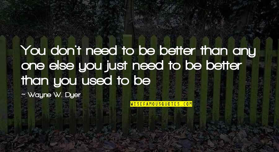 Daysenydj Quotes By Wayne W. Dyer: You don't need to be better than any