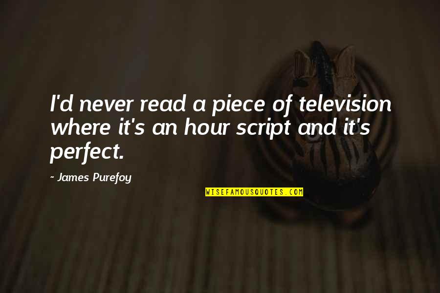 Daysiters Quotes By James Purefoy: I'd never read a piece of television where