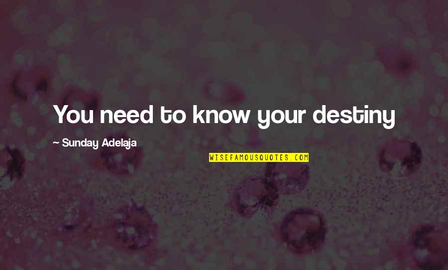 Daysprings Nursing Quotes By Sunday Adelaja: You need to know your destiny