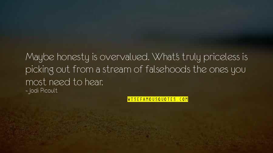 Dc Trinity Quotes By Jodi Picoult: Maybe honesty is overvalued. What's truly priceless is