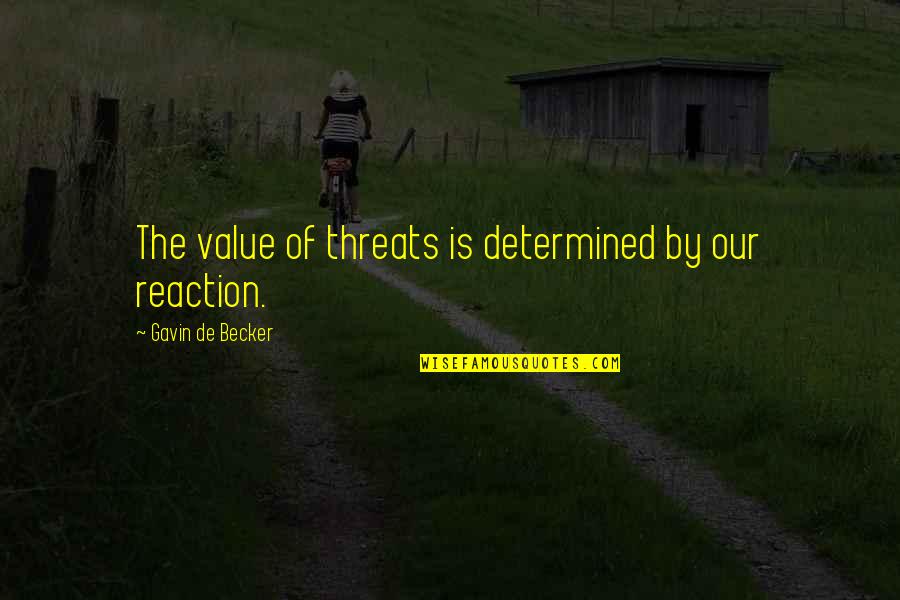 De Becker Quotes By Gavin De Becker: The value of threats is determined by our