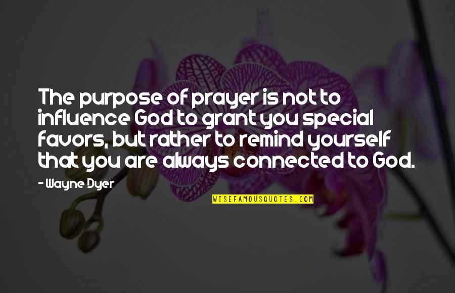 De Benoist Quotes By Wayne Dyer: The purpose of prayer is not to influence