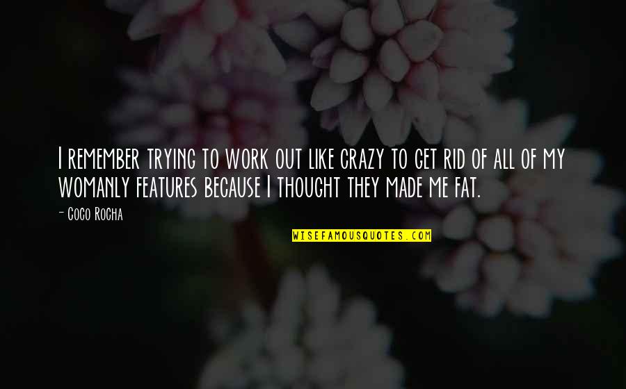De Bono Thinking Hats Quotes By Coco Rocha: I remember trying to work out like crazy De Bono Thinking Hats Quotes By Coco Rocha: I remember trying to work out like crazy