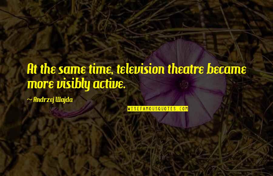 De Liefdes Quotes By Andrzej Wajda: At the same time, television theatre became more De Liefdes Quotes By Andrzej Wajda: At the same time, television theatre became more