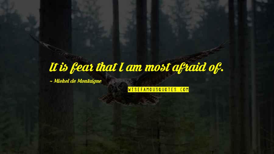 De Montaigne Quotes By Michel De Montaigne: It is fear that I am most afraid