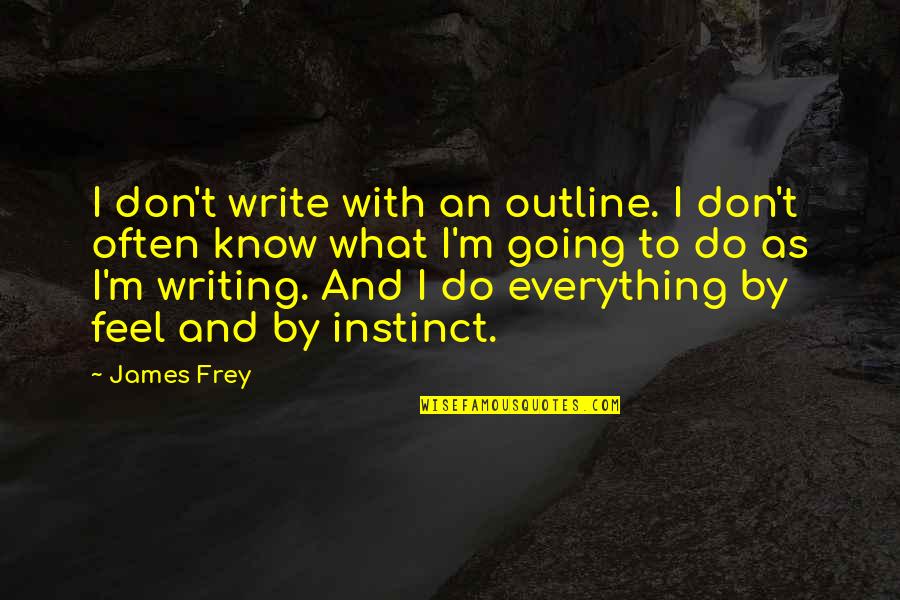 De Patricio Enterprises Quotes By James Frey: I don't write with an outline. I don't