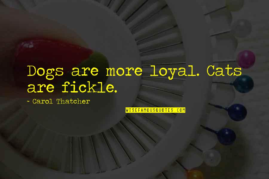De Ruiter Speculaas Quotes By Carol Thatcher: Dogs are more loyal. Cats are fickle. De Ruiter Speculaas Quotes By Carol Thatcher: Dogs are more loyal. Cats are fickle.