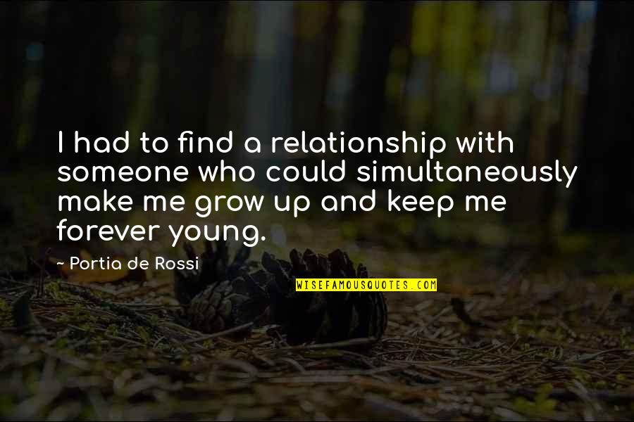 De Young Quotes By Portia De Rossi: I had to find a relationship with someone
