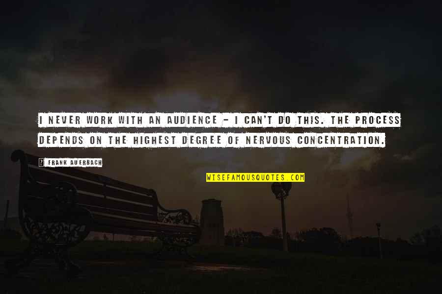 Dead Actors Quotes By Frank Auerbach: I never work with an audience - I