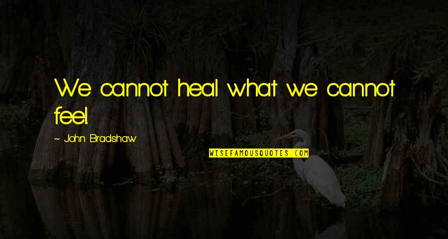 Dead And Buried Book Quotes By John Bradshaw: We cannot heal what we cannot feel.